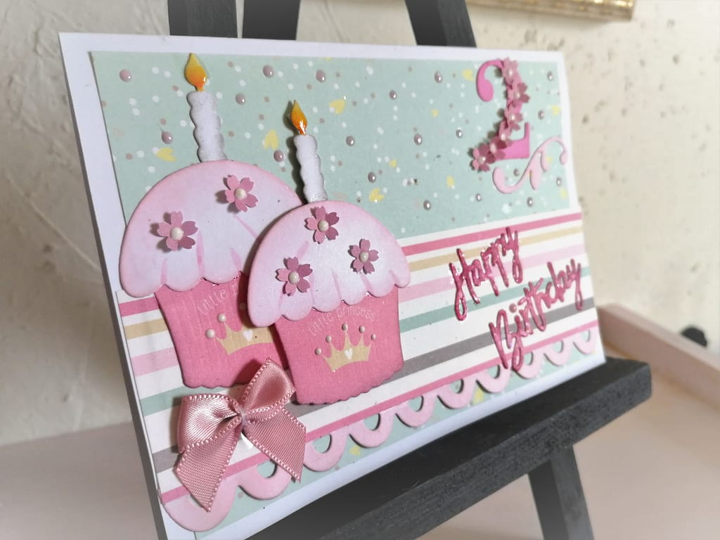 Födelsedagskort flicka 2 år - birthday card girl