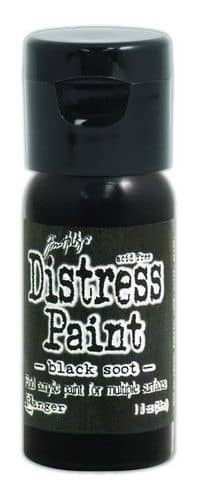 TDF52937 ranger distress paint flip cap bottle 29ml black soot tim holtz