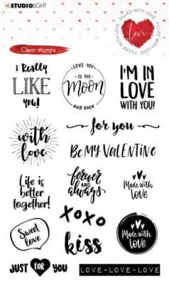 STAMPFWL509 Studio Light Clear Stamp Love texts Filled With love nr 509