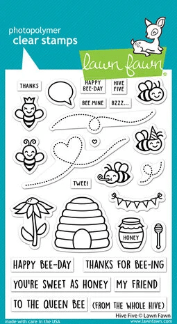 LF2927 lawn fawn hive five clear stamps