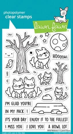 LF3219 lawn fawn wild wolves clear stamps