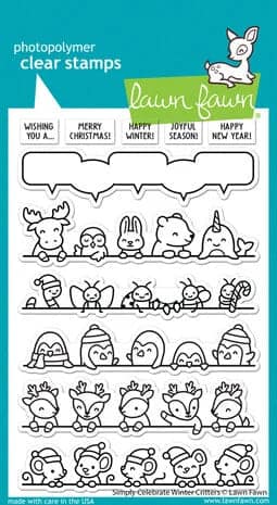 LF3231 lawn fawn simply celebrate winter critters clear stamps