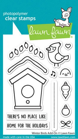 LF3227 lawn fawn winter birds add on clear stamps