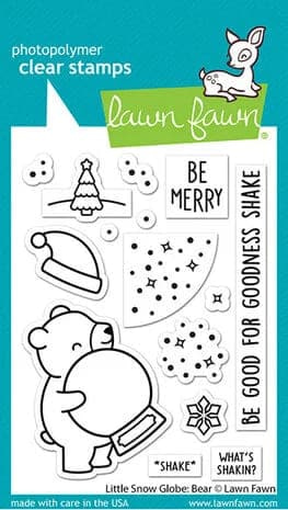 LF3274 lawn fawn little snow globe bear clear stamps