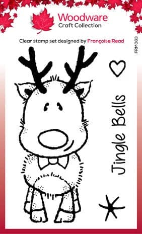 FRM063 woodware mini rudolph clear stamps