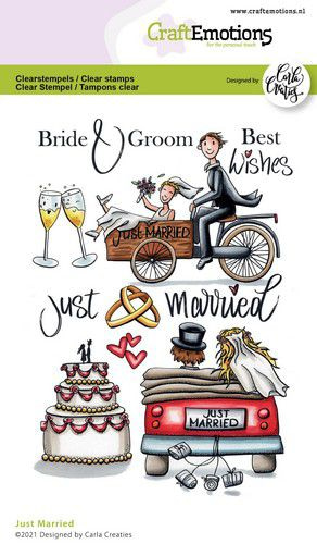 130501 1699 craftemotions clearstamps a6 just married eng carla creaties