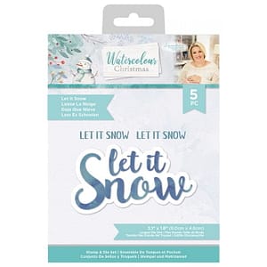 Crafter's Companion - Watercolour Christmas Stamp & Die - "Let It Snow"