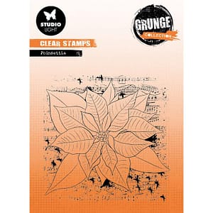 SL GR STAMP319 studio light grunge collection poinsettia clear stamp