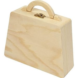 811755 1714 wooden box bag with handle 17 5cm x 14cm x 5 5cm pine