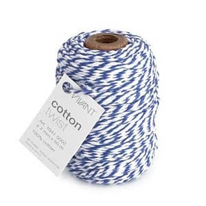 1050.5002.Col .47 vivant cord cotton twist royal blue white 50 mt 2mm
