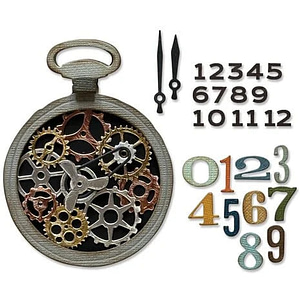 666603 sizzix thinlits die by tim holtz vault watch gears 29pcs
