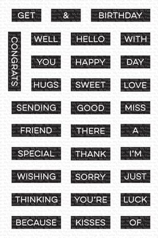 CS 762 my favorite things label maker sentiments clear stamps