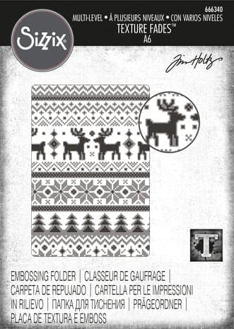 666340 sizzix multi level texture fades by tim holtz holiday knit
