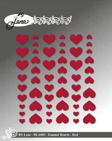 BLA003 by lene enamel hearts red 54pcs