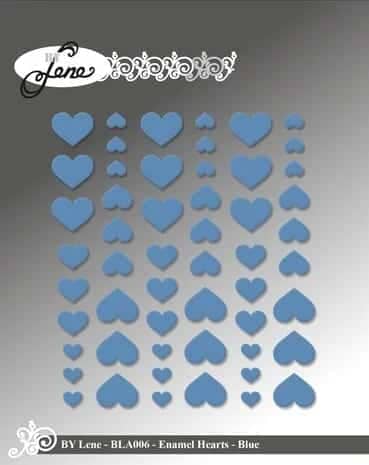 BLA006 by lene enamel hearts blue 54pcs