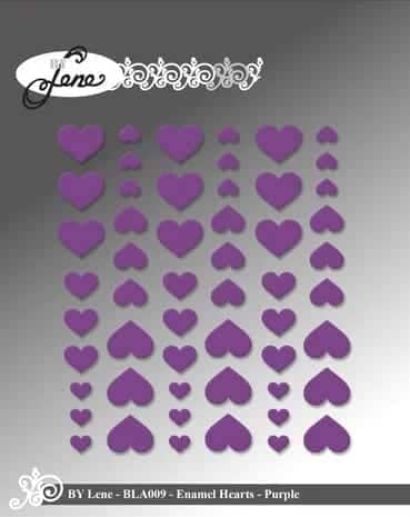 BLA009 by lene enamel hearts purple 54pcs