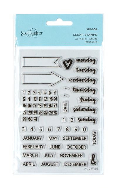 STP 008 spellbinders planner dates months clear stamps