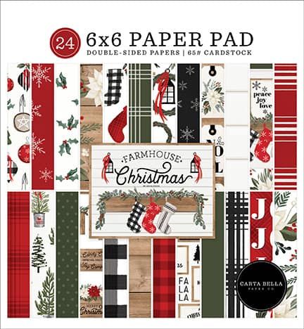 carta bella farmhouse christmas 6x6 inch paper pad