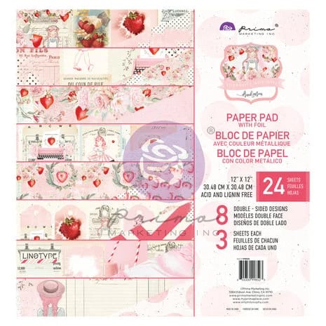 998523 prima marketing strawberry milkshake 12x12 inch paper