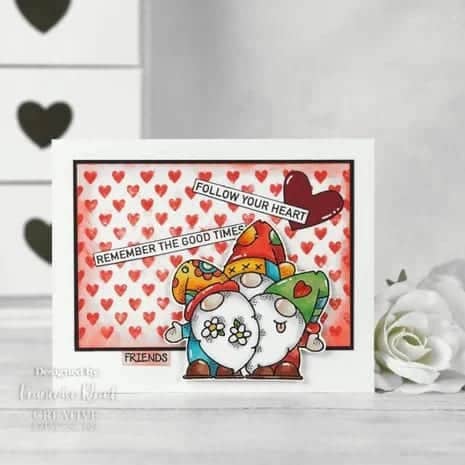FRM030 woodware mini heart background clear stamp 3