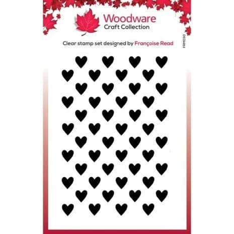 FRM030 woodware mini heart background clear stamp