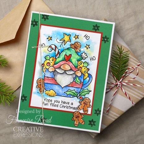 FRS1005 woodware gnome christmas cup clear stamps 2