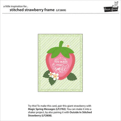 LF2809 lawn fawn stitched strawberry frame dies 3