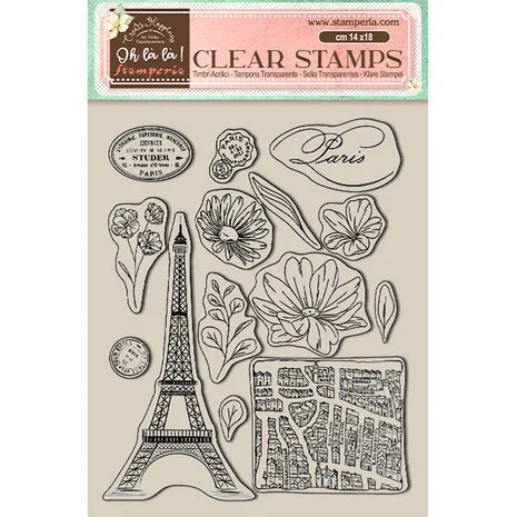 WTK174 stamperia create happiness oh la la clear stamps