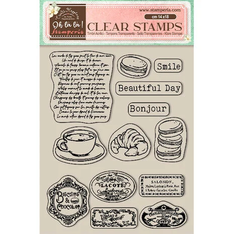 WTK175 stamperia create happiness oh la la clear stamps