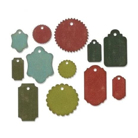 662423 sizzix thinlits die by tim holtz gift tags 12pcs