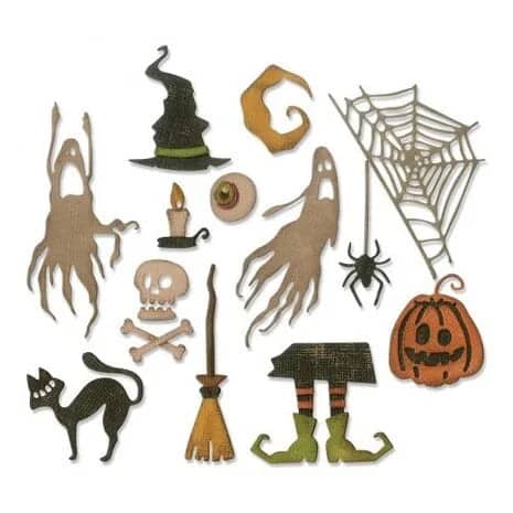 664209 sizzix thinlits die by tim holtz frightful things