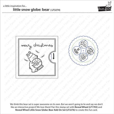 LF3274 lawn fawn little snow globe bear clear stamps 2