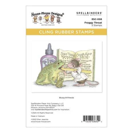RSC 008 spellbinders froggy throat cling rubber stamp
