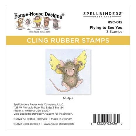 RSC 012 spellbinders flying to see you cling rubber stamp