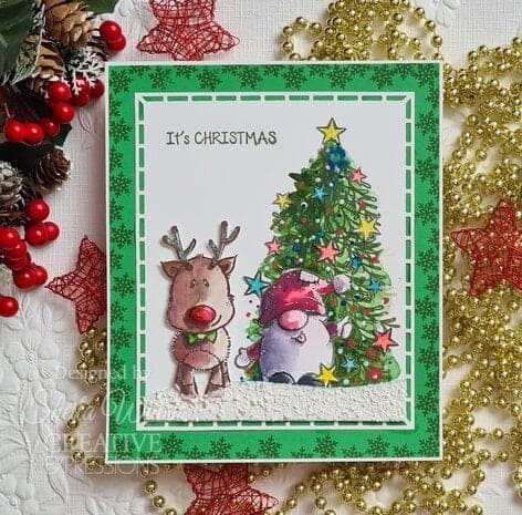 FRM063 woodware mini rudolph clear stamps 2