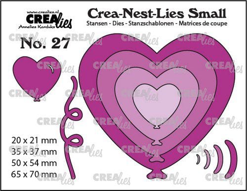 CNLS27 crealies crea nest lies small heart balloons