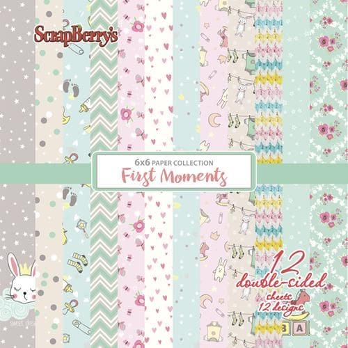 scrapberrys first moments paper set 6x6 inch 12 sh
