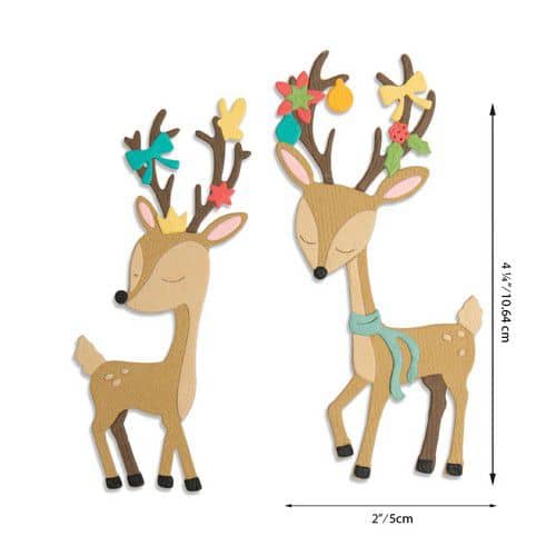 664448 Sizzix Thinlits Die Christmas Deer