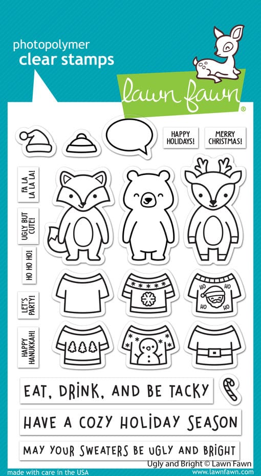 LF2947 lawn fawn ugly and bright clear stamps