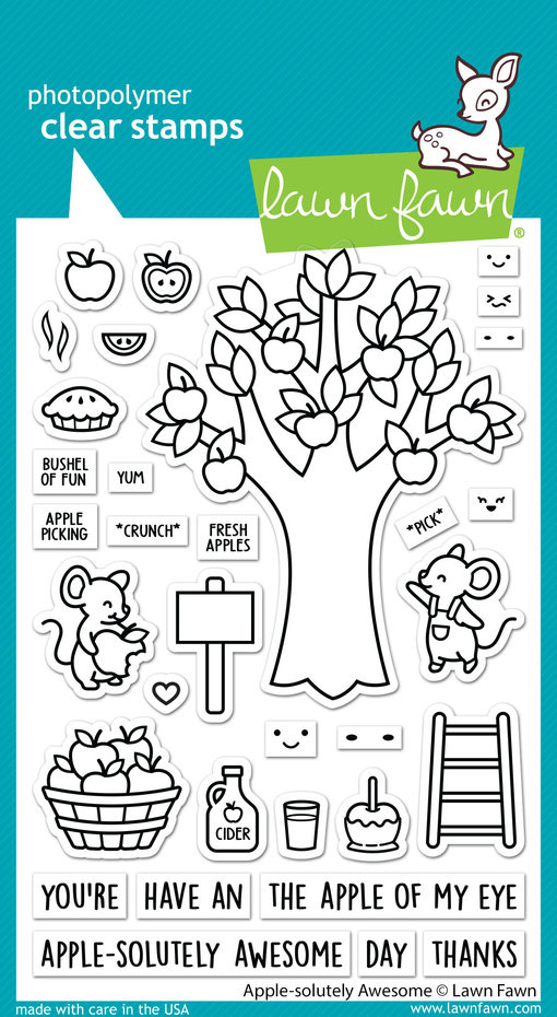 LF2930 lawn fawn apple solutely awesome clear stamps