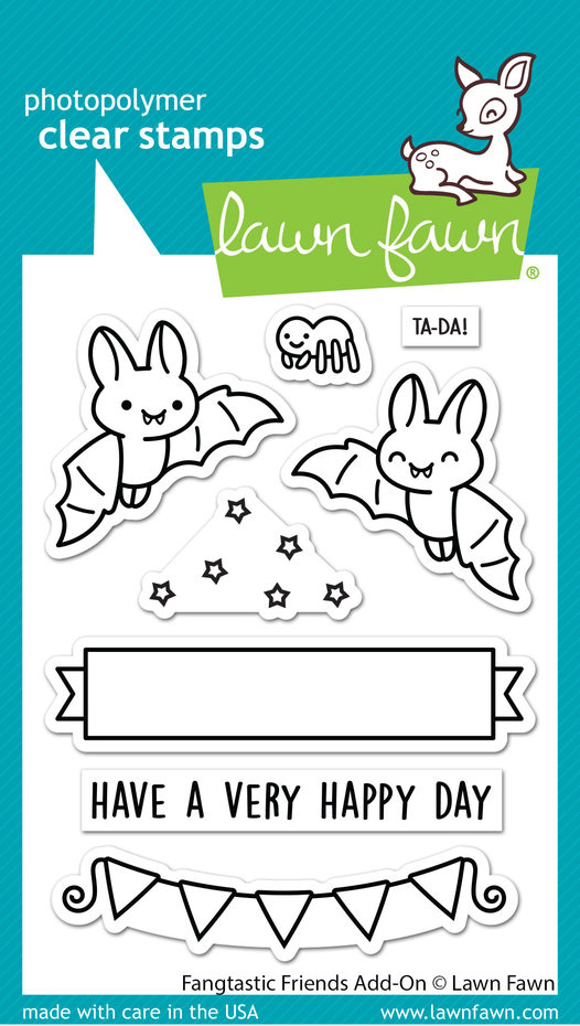 LF2939 lawn fawn fangtastic friends add on clear stamps