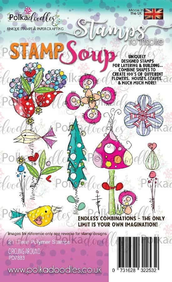 PD7883 polkadoodles circling around stamp soup clear stamps