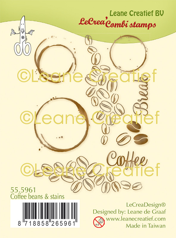 55.5961 leane creatief coffee beans stains clear stamp