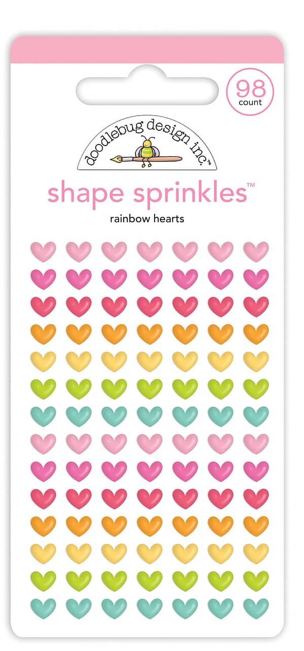 7251 doodlebug design rainbow hearts shape sprinkles
