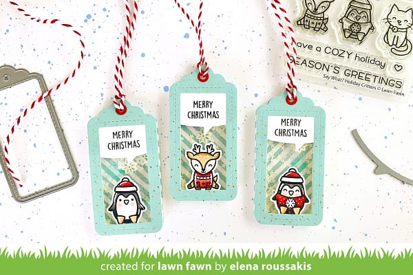 LF2690 lawn fawn say what holiday critters clear stamps 3