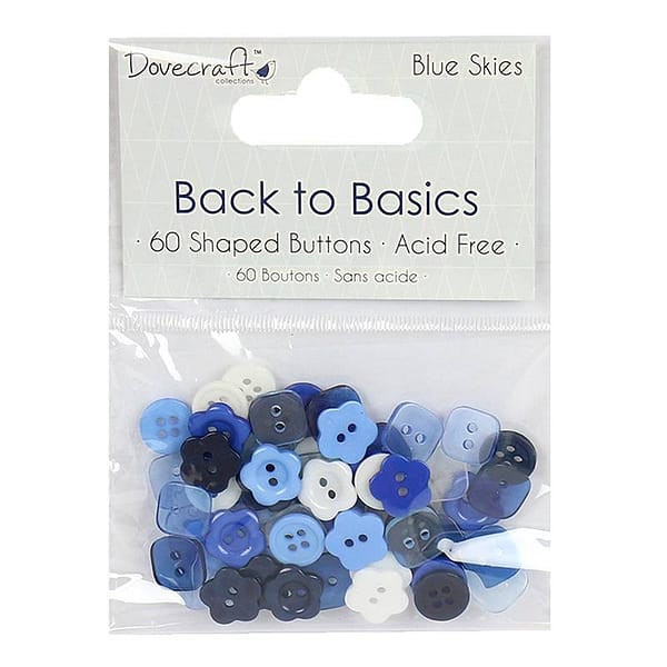 dovecraft back to basics blue skies plastic button