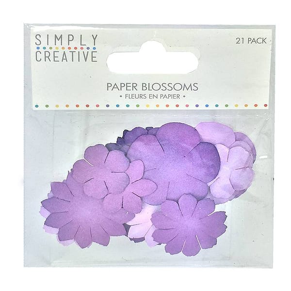 simply creative paper blossoms purple scflw002