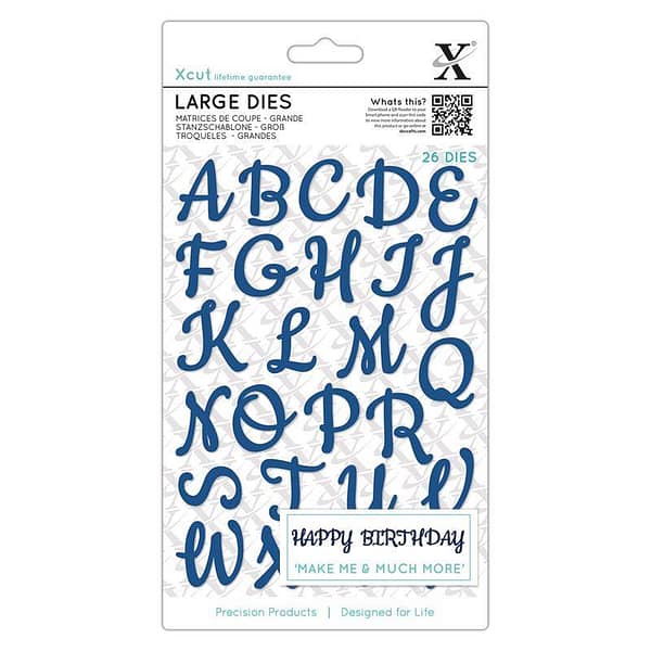 xcut large dies 29pcs script alphabet upper case