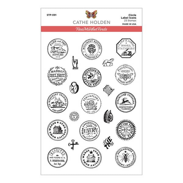STP 091 spellbinders circle label icons clear stamp