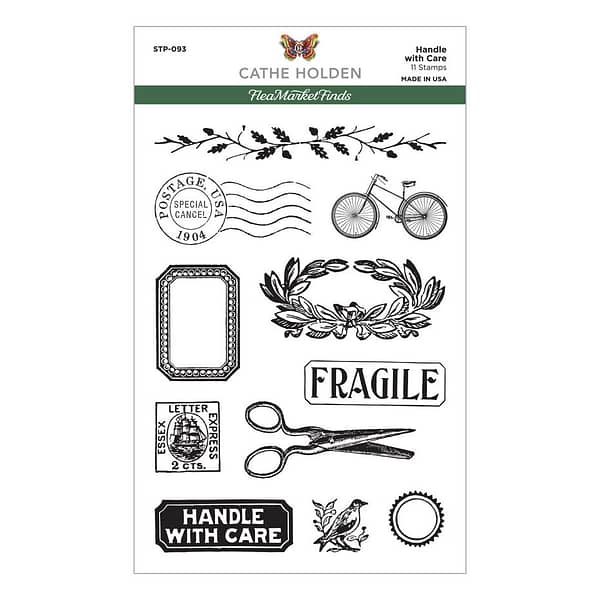 STP 093 spellbinders handle with care clear stamp set